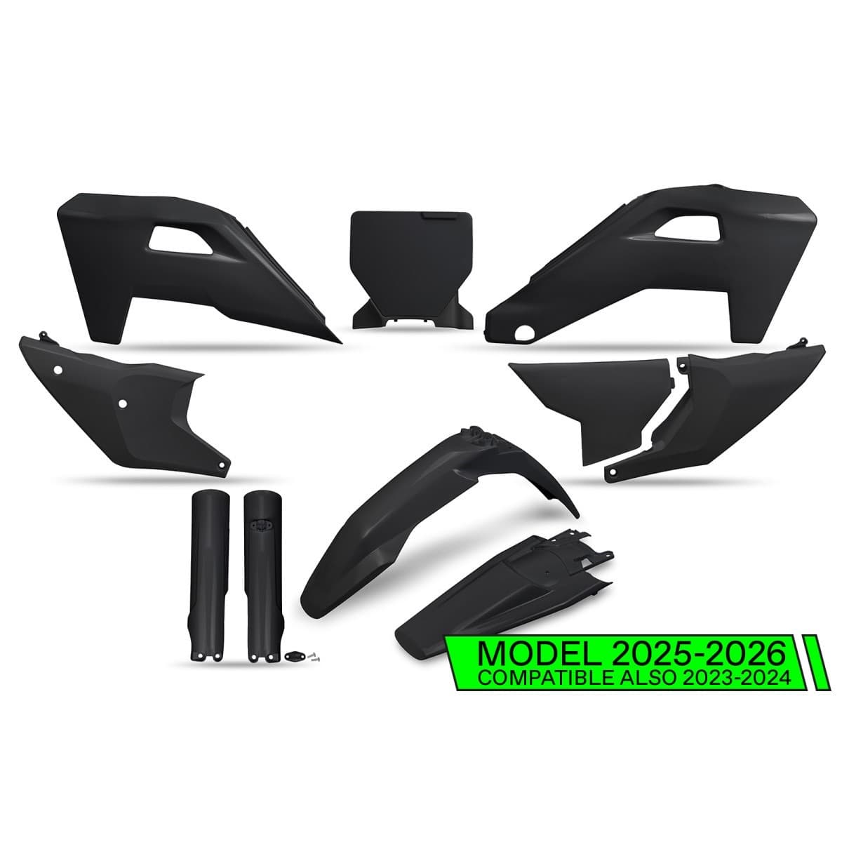 UFO Full Plastic Kit - Husqvarna TC/FC/TX/FX 125-450 2023-2027 - Black product preview